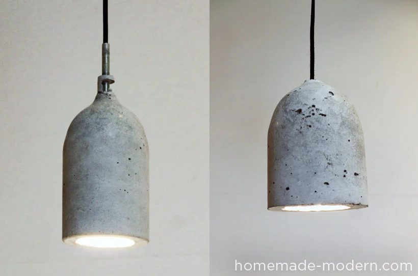 handmade concrete pendant light, Homemade Modern