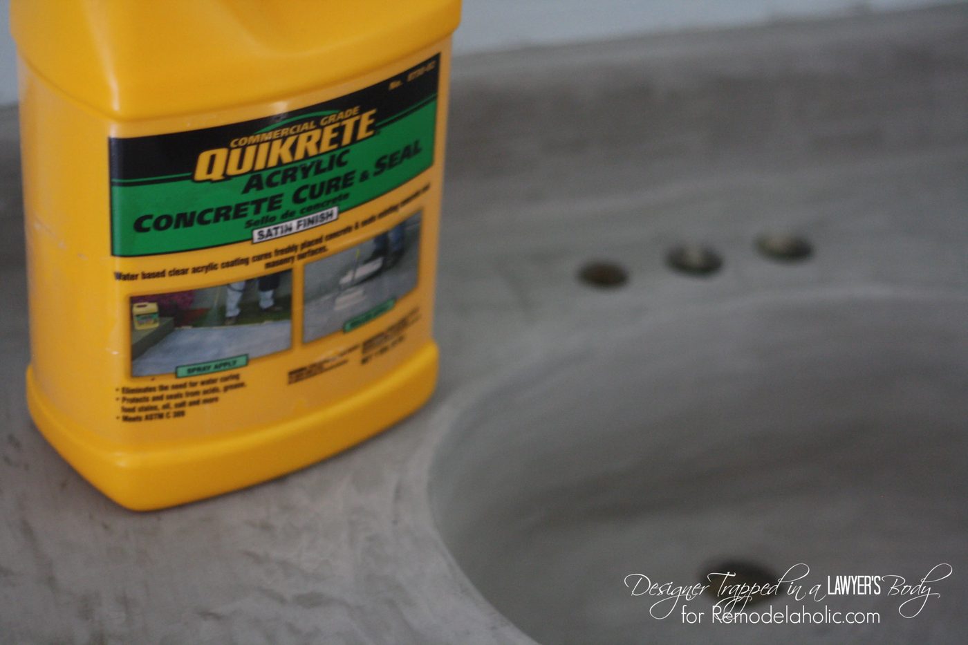 MUST PIN! Learn how to transform a cultured marble counter top and sink with concrete on Bekob.com!
