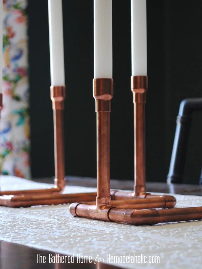 Handmade Copper Pipe Candelabra by The Gathered Home for Bekob.com