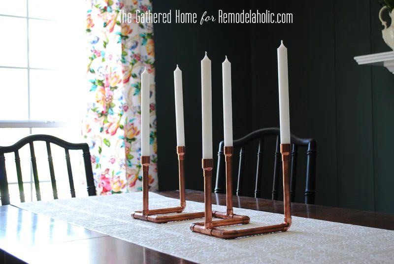 Handmade Copper Pipe Candelabra by The Gathered Home for Bekob.com