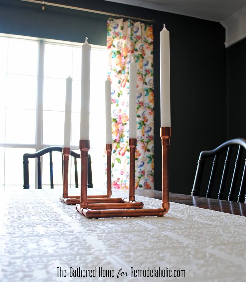 Handmade Copper Pipe Candelabra by The Gathered Home for Bekob.com