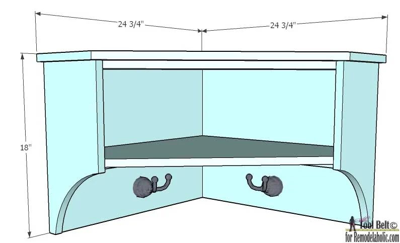 Easily build extra storage for your tight spaces with these free Handmade corner shelf plans on Bekob.com