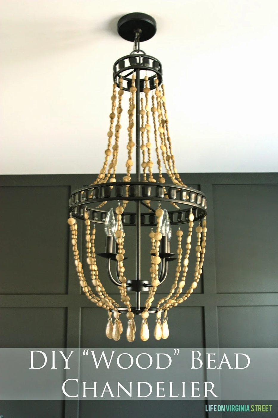 Handmade Wood Bead Chandelier, Life on Virginia Street on Bekob