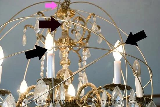 how to create a crystal orb chandelier like Restoration Hardware step 5, Vintage Romance Style featured on Bekob