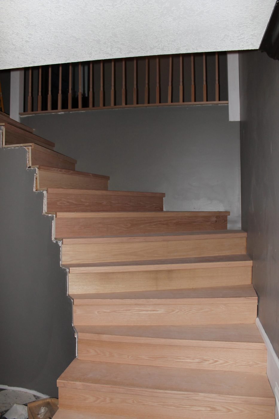 stair remodel with new wood treads - Construction2Style via @Bekob
