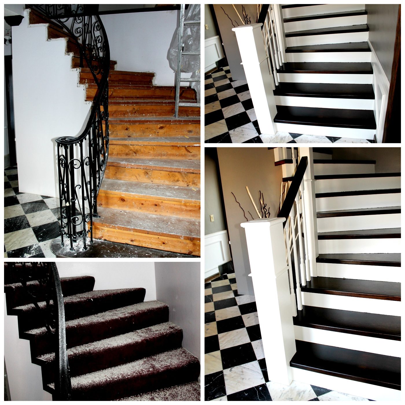 curved staircase remodel before and after - Construction2Style via @Bekob