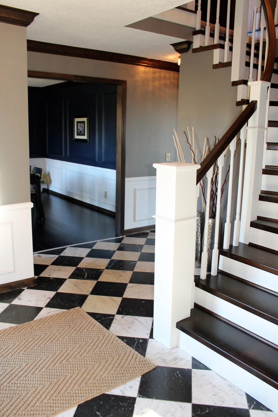 entry with staircase remodel - Construction2Style via @Bekob
