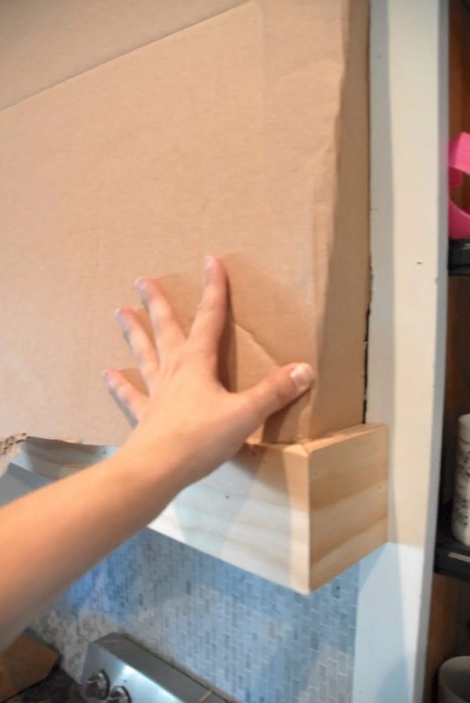 Use Cardboard To Mock Angle For Custom Range Hood The Rozy Home Featured On Bekob 535x800