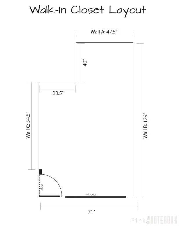 Custom Walk In Closet Organizer Handmade Renovation Layout, Pink Little Notebook Featured On #Bekob