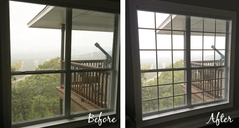 handmade window mullion grids before and after - The Rozy Home featured on @Bekob