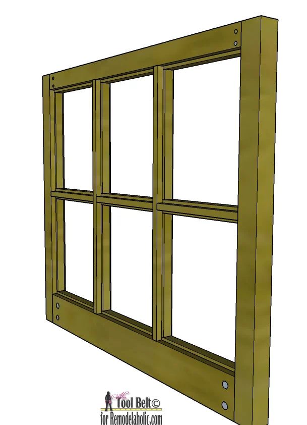 Free plans and walkthrough to build a Handmade 6 pane window frame like those old vintage windows. #Bekob #window #Handmade