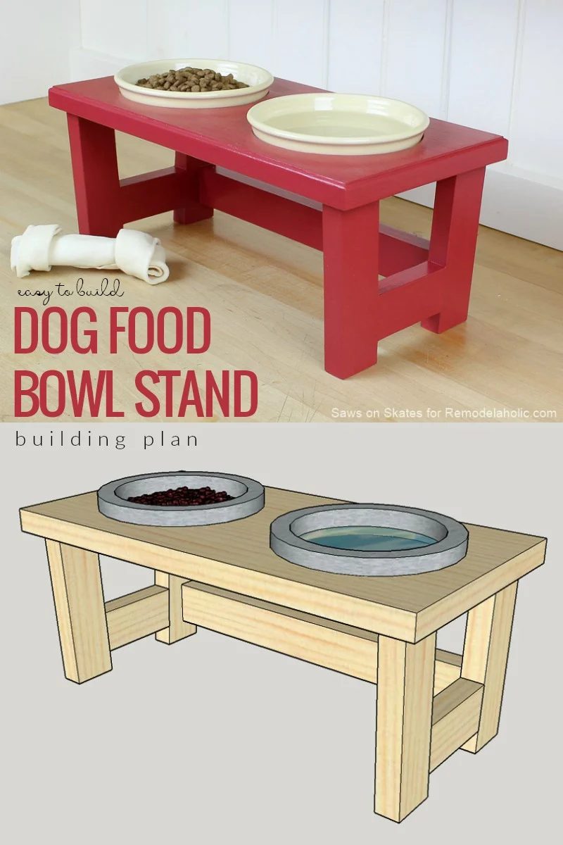 Build an straightforward Handmade dog food bowl stand using scrap pieces. well fitted for small dogs and puppies. #Bekob