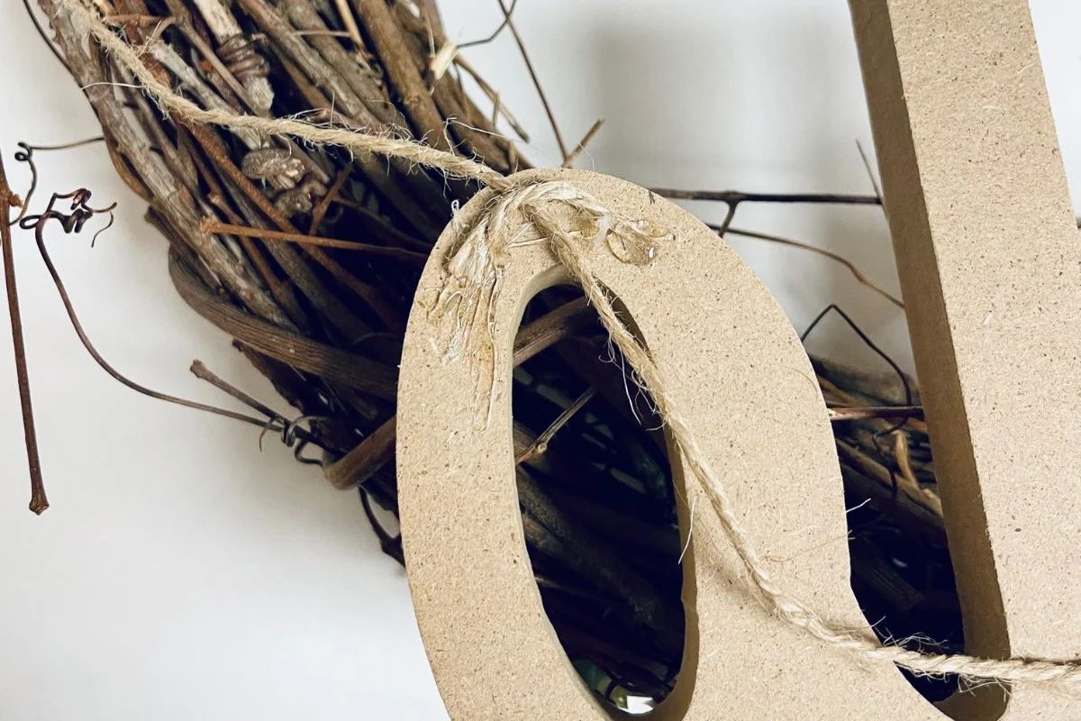 straightforward Handmade Dollar Tree Hello Wreath walkthrough (3) How To Attach A Wood Cutout To A Wreath, Bekob