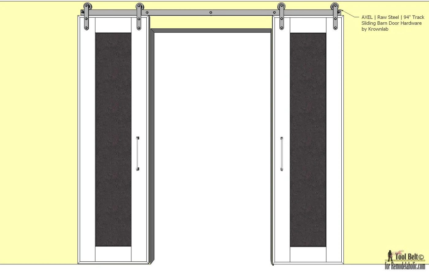 Combine two fun home decor trends, sliding barn doors and chalkboards. Build Handmade sliding message doors with free plans on @Bekob.