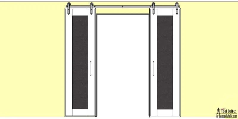 Handmade Double Sliding Doors with Chalkboard