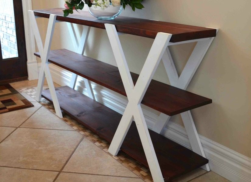 Handmade Double X Farmhouse Console Table Plans