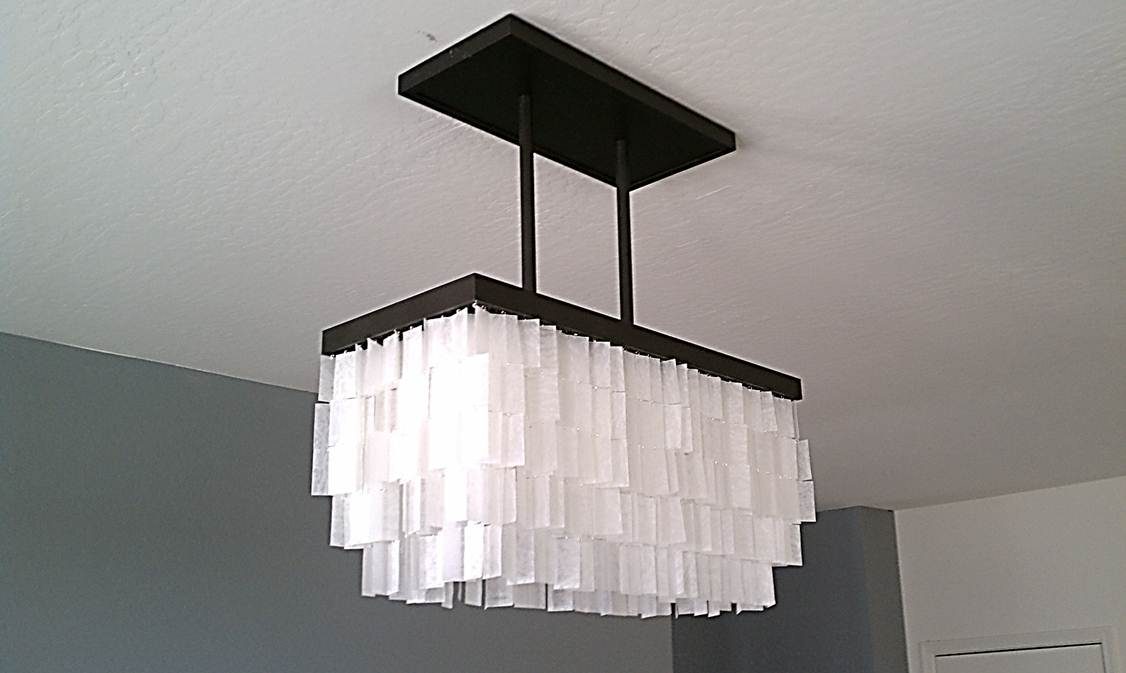 handmade faux capiz shell ceiling light, A Happy Place Called Home featured on Bekob