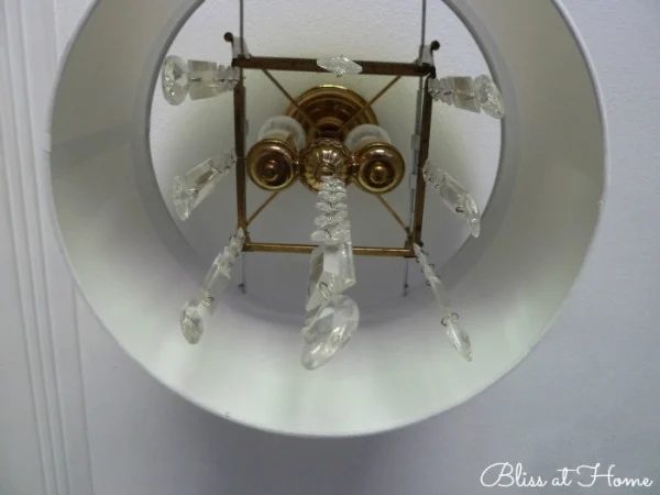 how to attach a drum shade as a ceiling chandelier, Bliss At Home featured on Bekob