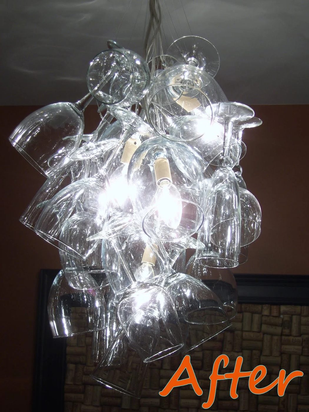 wine glass chandelier Handmade, featured on Bekob
