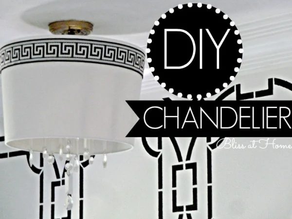 Handmade Drum Shade Chandelier | Bliss At Home featured on Bekob.com #lightfixture #chandelier #handmade #walkthrough