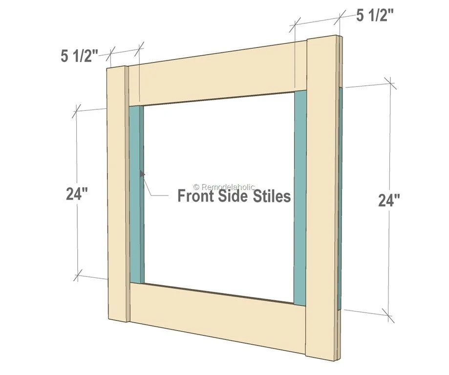 Handmade Dutch Door Building Plan Instructions -Step 3, Cut And Attach Front Side Stiles -Bekob