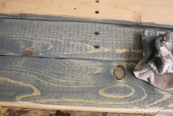 Stain a wood Handmade Dutch door gray