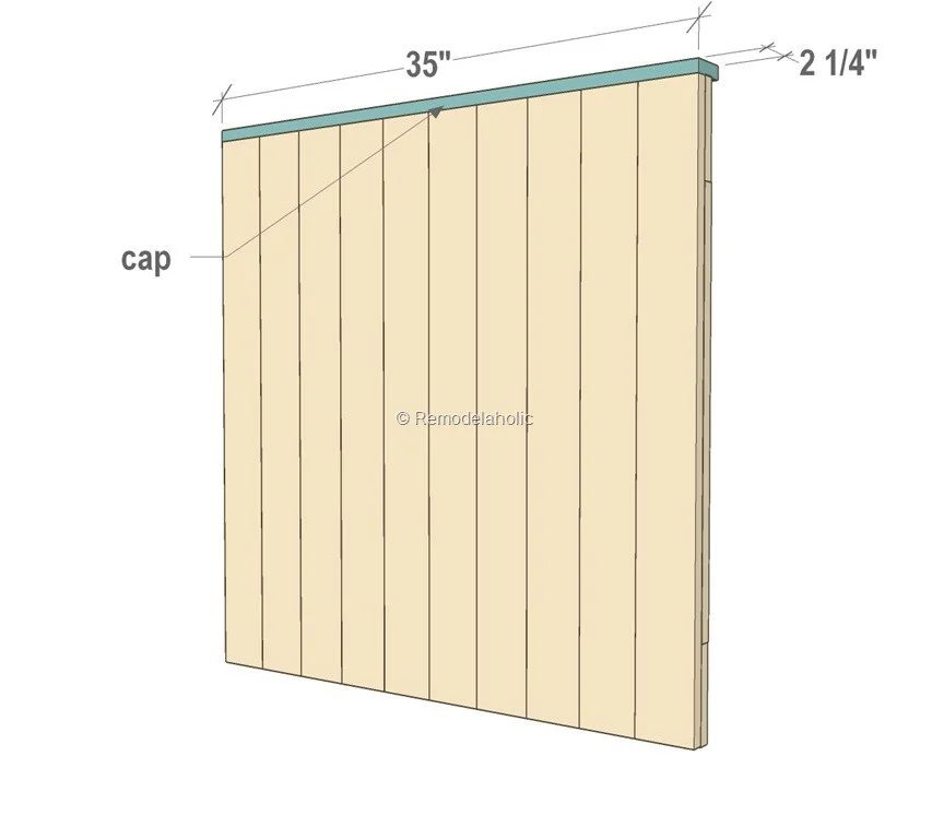Handmade Dutch Door Building Plan Instructions -Step 7, Attach Top Cap Ledge Shelf -Bekob