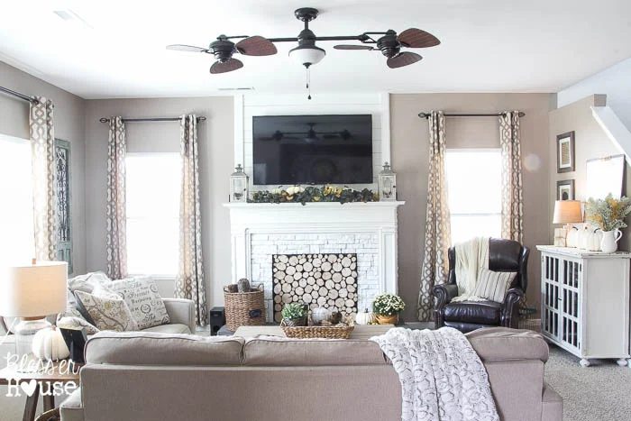 Handmade straightforward Craftsman Window Trim updated in living room by blesser house featured on Bekob.com