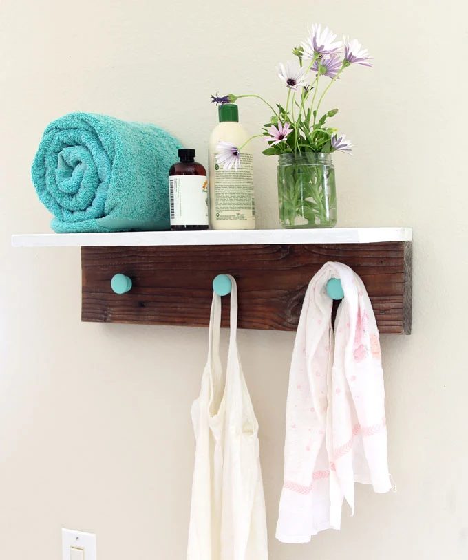 Handmade Wood Wall Hanging Shelf ApieceofRainbowblog (17)