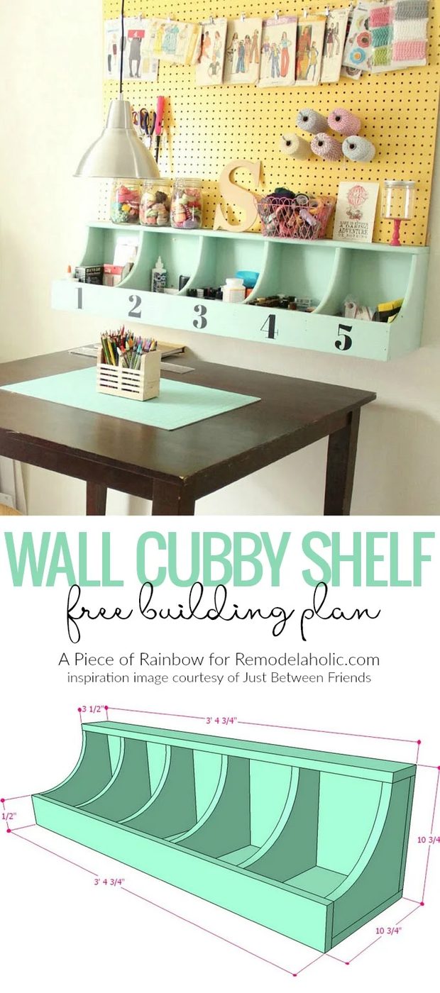 Diy Wall Cubby Shelf Free Building Plan @Bekob