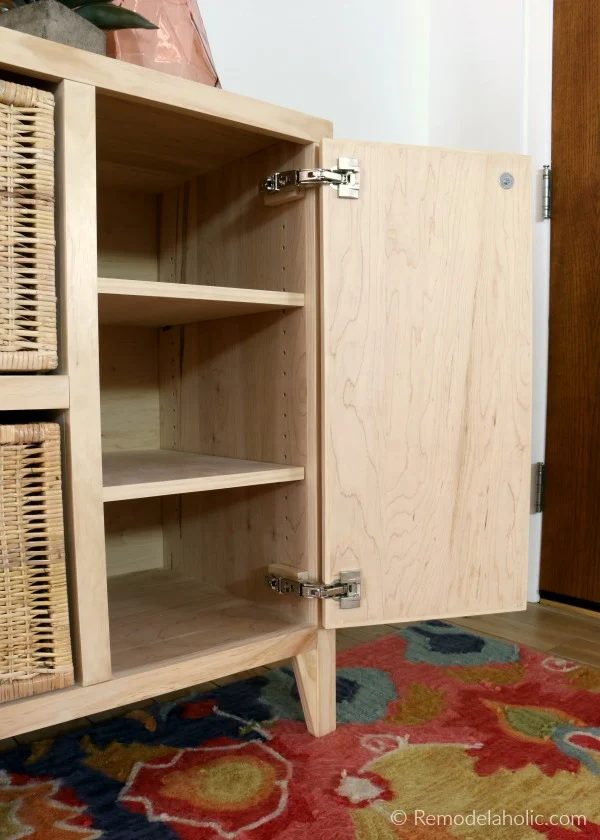 How To Make An Entry Table With Cubby Storage And Adjustable Shelves In Cabinet, Ikea method Hinges, Bekob