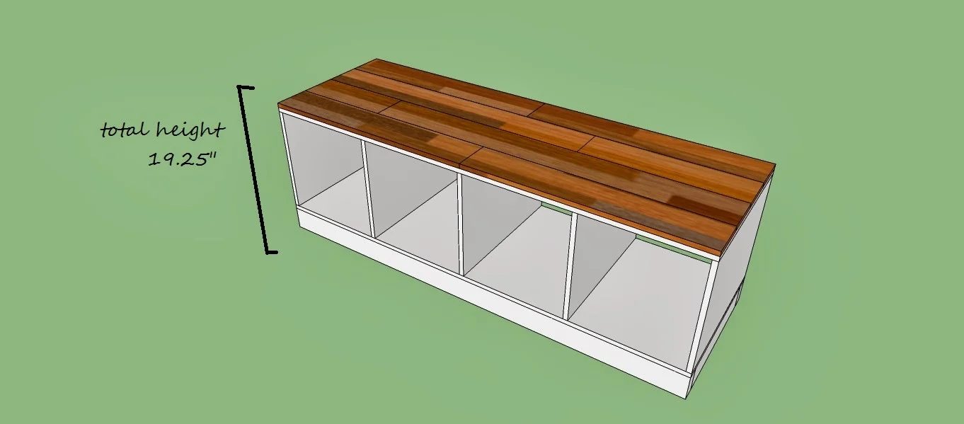 entryway mudroom bench with planked top, Home Heart and Hands featured on Bekob
