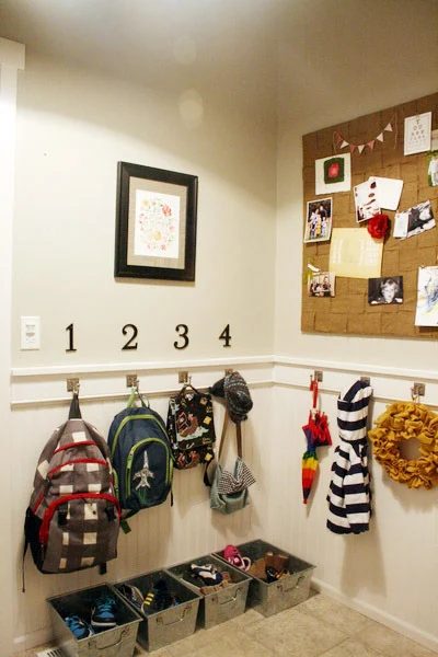 entryway mudroom hook wall, Jones Design Company via Bekob