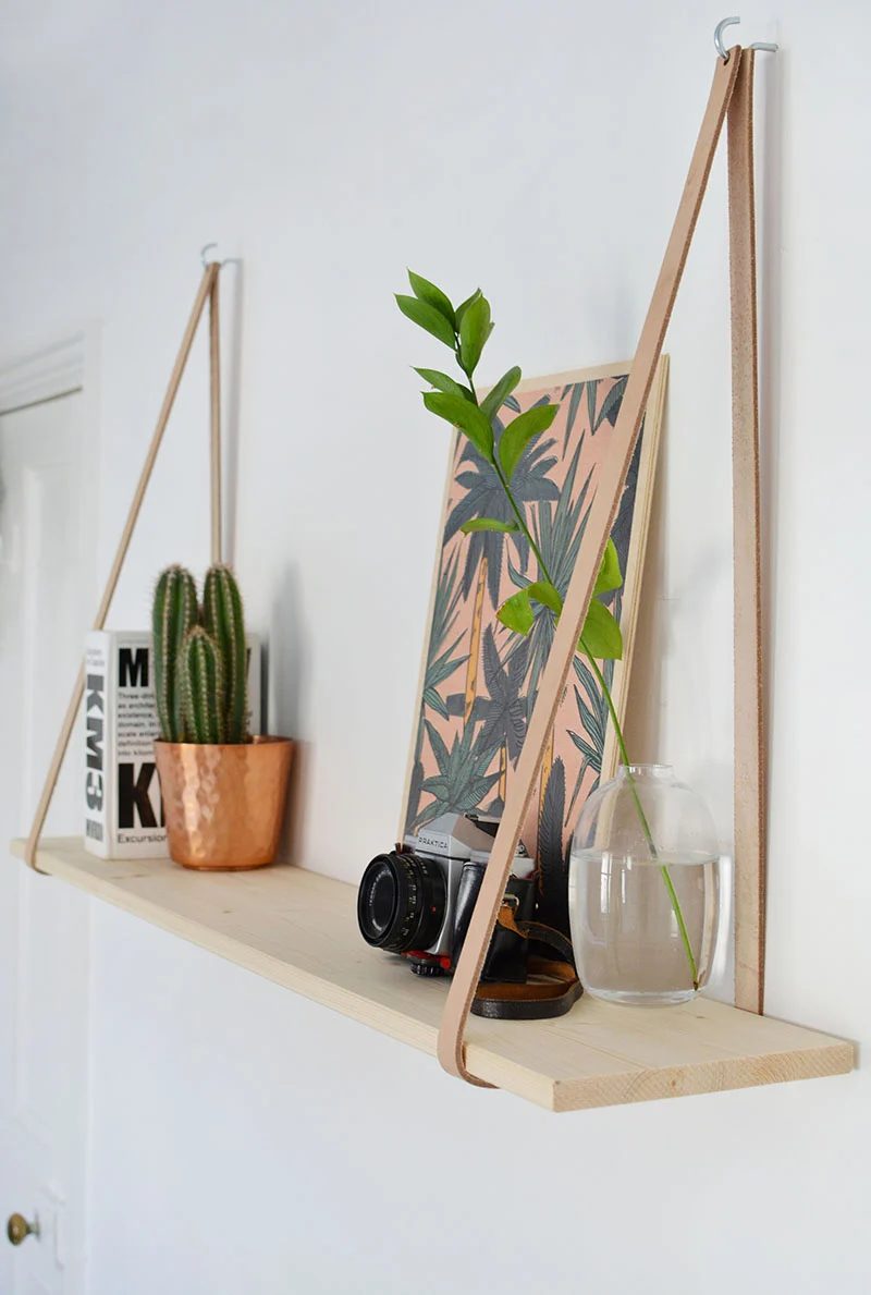 Burkatron Diy Leather Strap Shelf