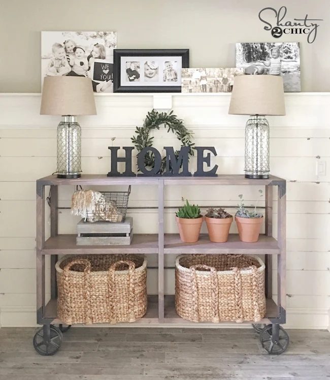 Handmade Industrial Cart Console Plans By Shanty2Chic