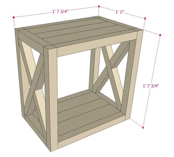 Handmade Side Table Plans, Farmhouse End Table, Apieceofrainbow Bekob