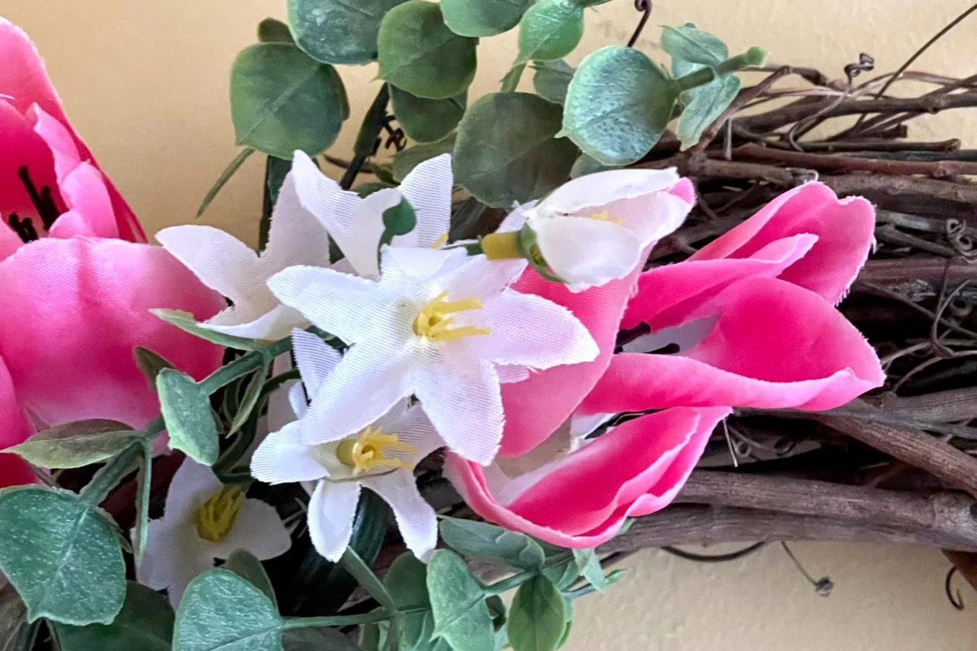 Handmade Farmhouse Spring Wreath: How to Make a Tulip Wreath