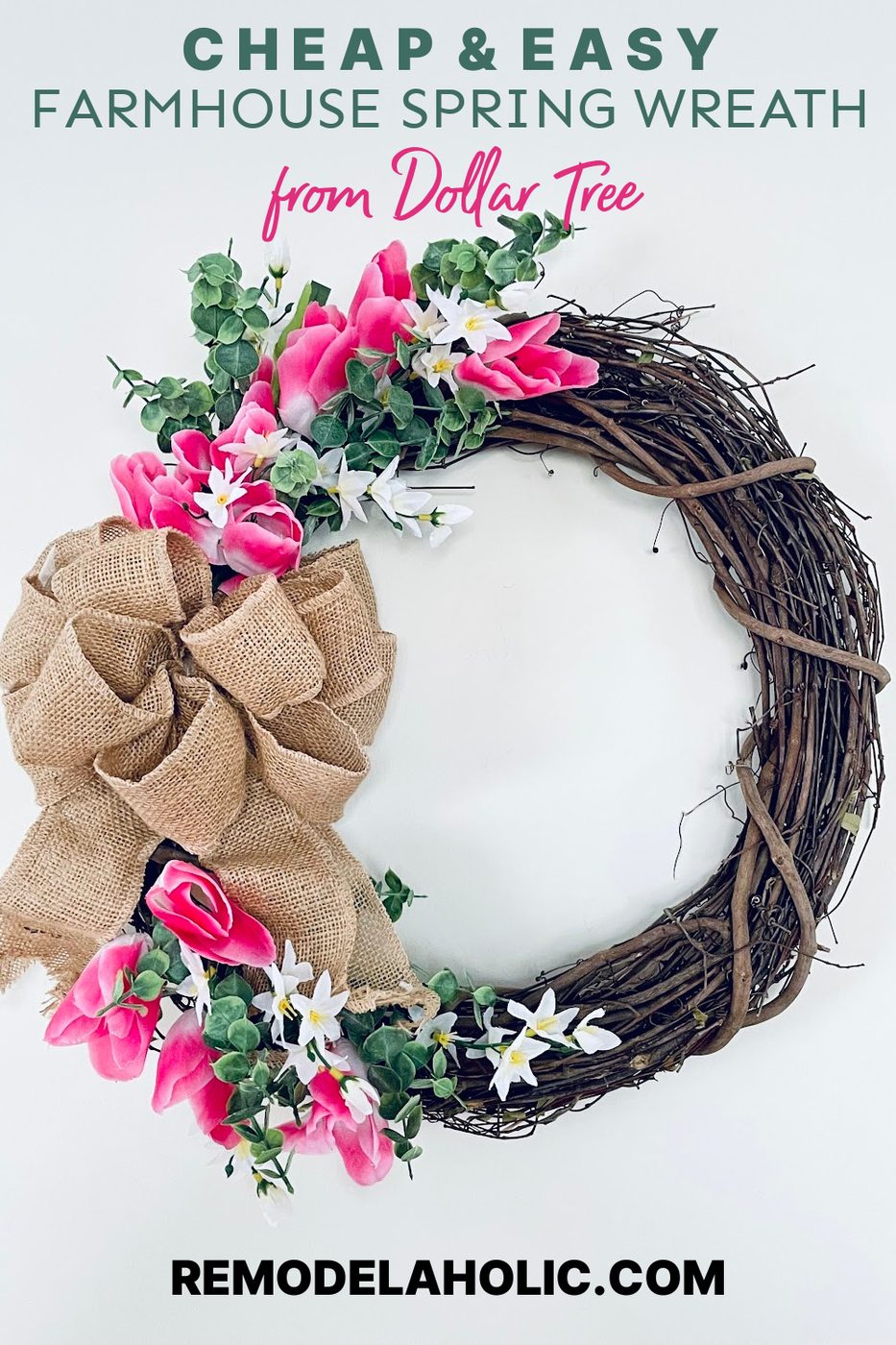 How To Make A Tulip Wreath Farmhouse Spring Wreath From Dollar Tree Bekob