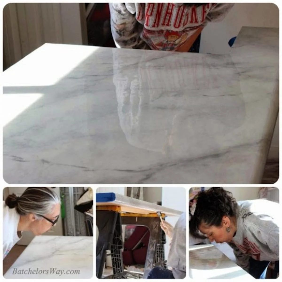 Glossy Faux Marble Countertop walkthrough Batchelors Way On Bekob 600x600