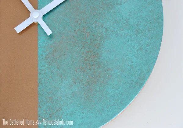 Handmade Two-Tone Copper Clock Closeup2