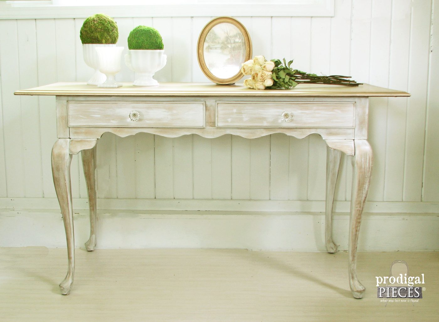 Handmade Faux Zinc Finish on a Garden Urn Planter by Prodigal Pieces for Bekob
