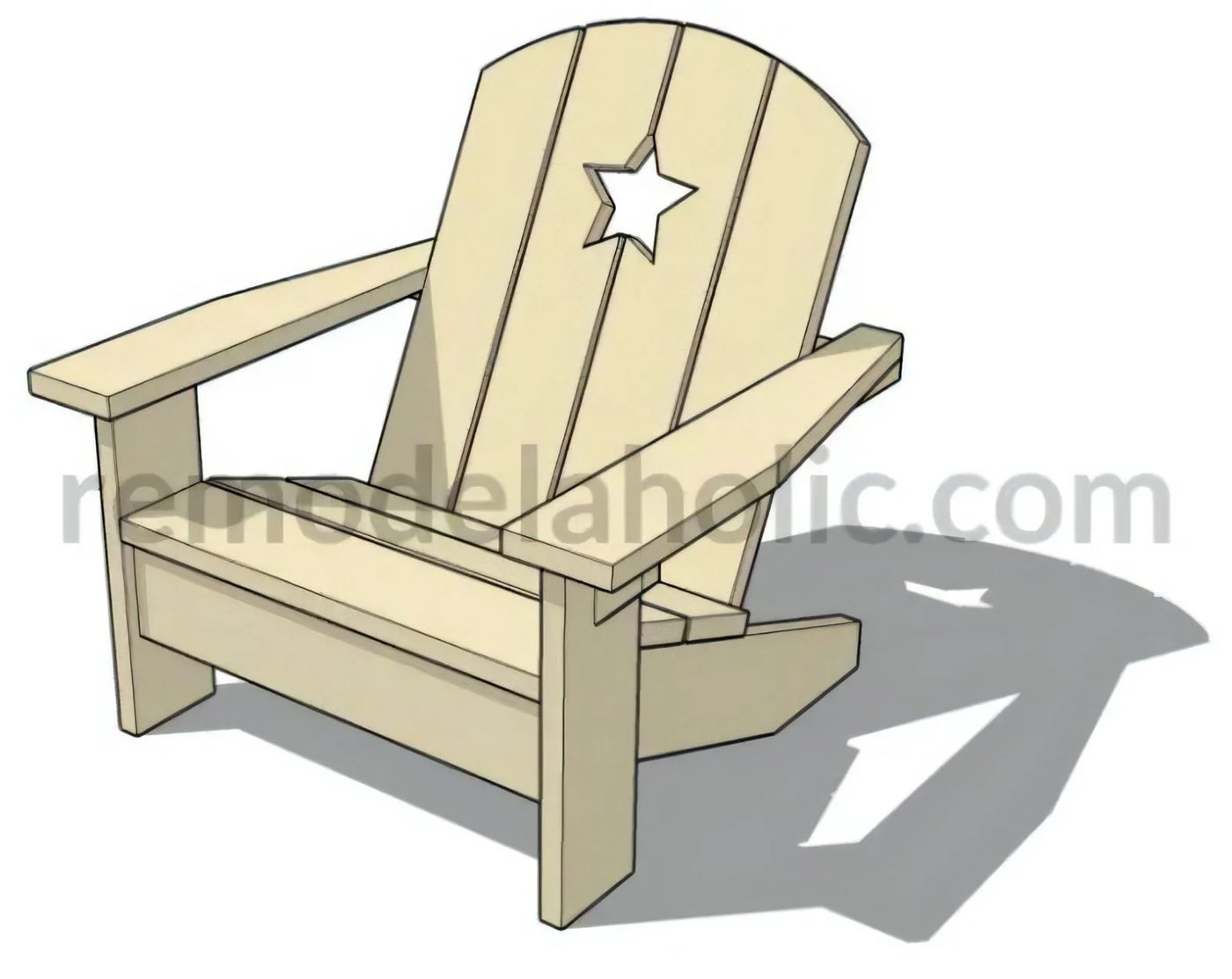 6 Handmade Kids Adirondack Chair Woodworking Plan With Star Cutout Bekob 022029