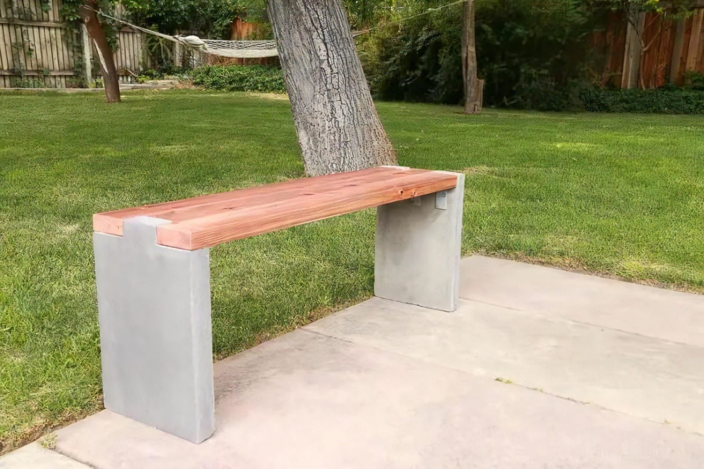 9 Handmade Modern Concrete And Redwood Bench @Bekob 8420 021901