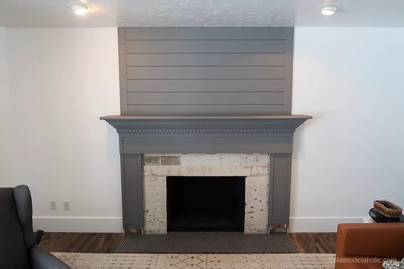 Handmade Fireplace Makeover Fireplace Mantel Prime And Paint 1