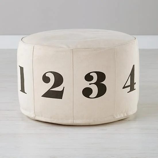Land of Nod number pouf, , featured on Bekob.com