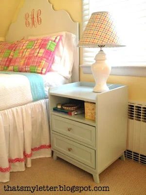 Land of Nod knock-off headboard and nightstand, That's My Letter via Bekob.com