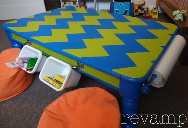 Land of Nod knock-off kids art table, Revamp Home Goods via Bekob.com