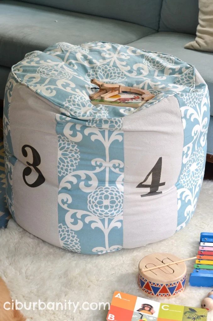 Copycat Land of Nod Floor Pouf walkthrough | Ciburbanity featured on Bekob.com #copycat #knockoff #LandofNod #floorpouf #sewing