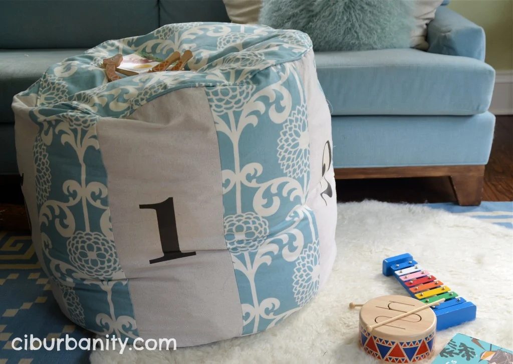 Land of Nod knock-off floor pouf, featured on Bekob.com