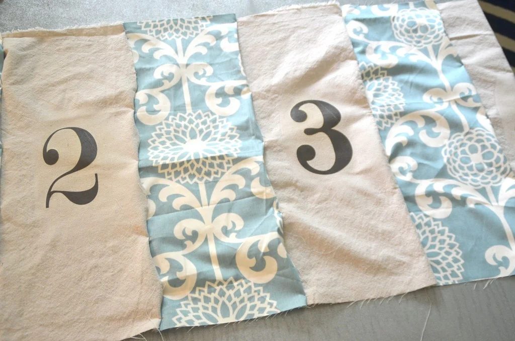 iron on numbers for a Land of Nod floor pouf copycat, featured on Bekob.com
